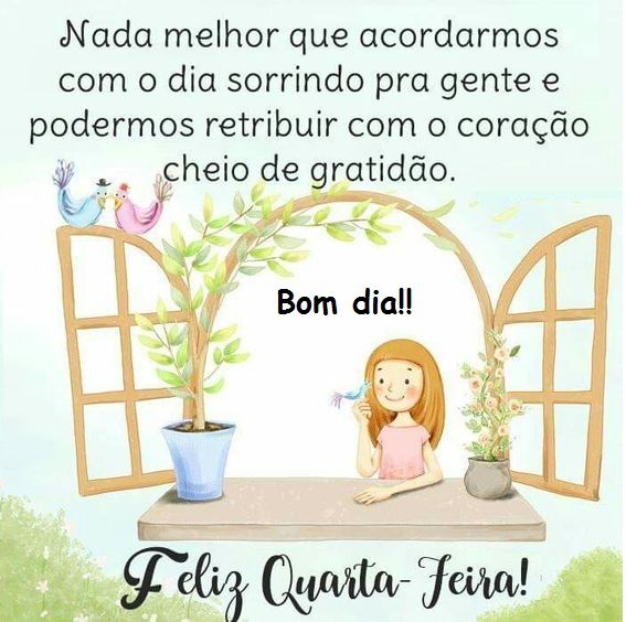 acorda com um sorriso no rosto feliz quarta feira