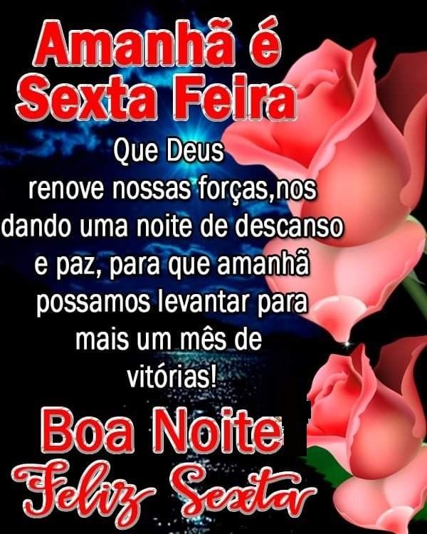 amanhã é sexta feira boa noite