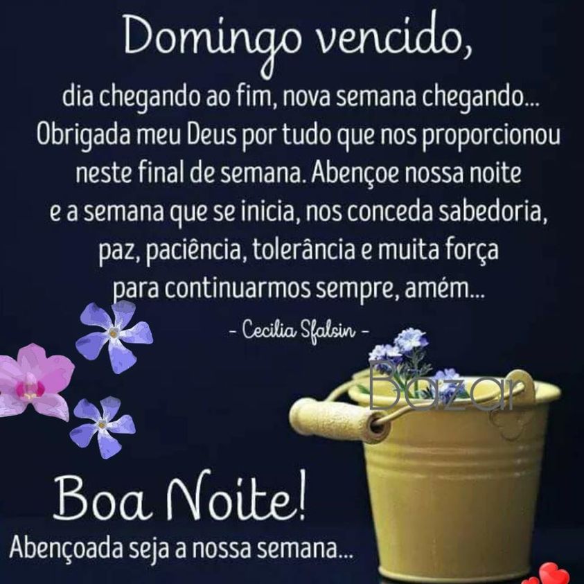 boa noite de domingo abençoada semana