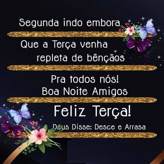 boa noite segunda feira indo embora