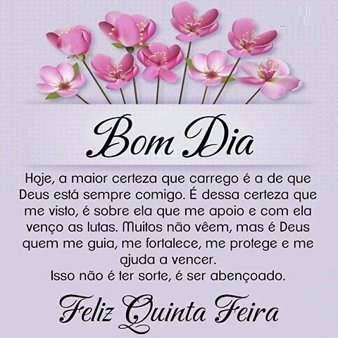 mensagens de bom dia de quinta feira