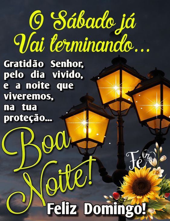 o sábado já esta terminando mais teremos um domingo feliz