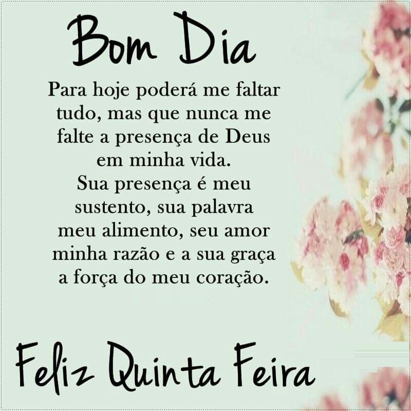 que nunca falte a presença de Deus bom dia quinta