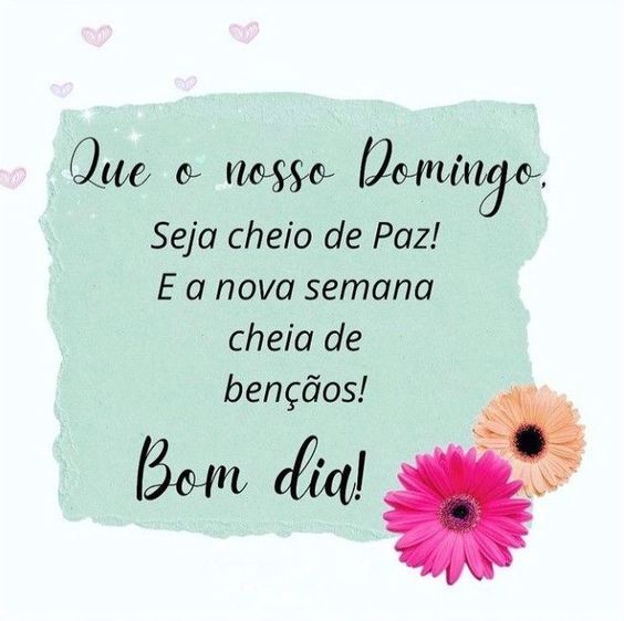 que o nosso domingo seja de paz bom dia