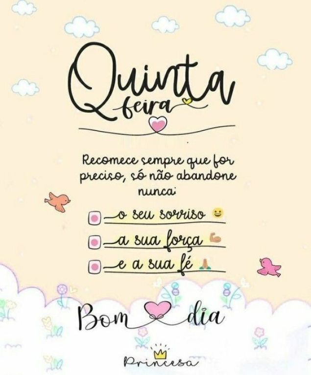 quinta feira com sorriso bom dia