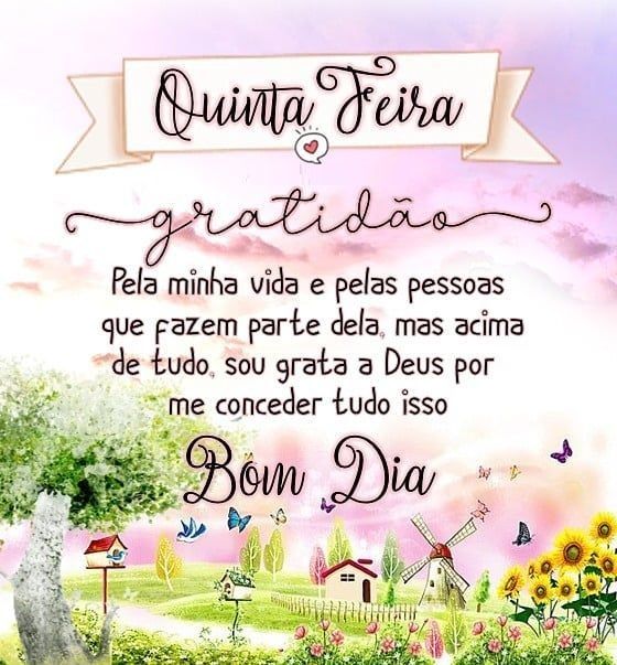 quinta feira grata a Deus bom dia imagens
