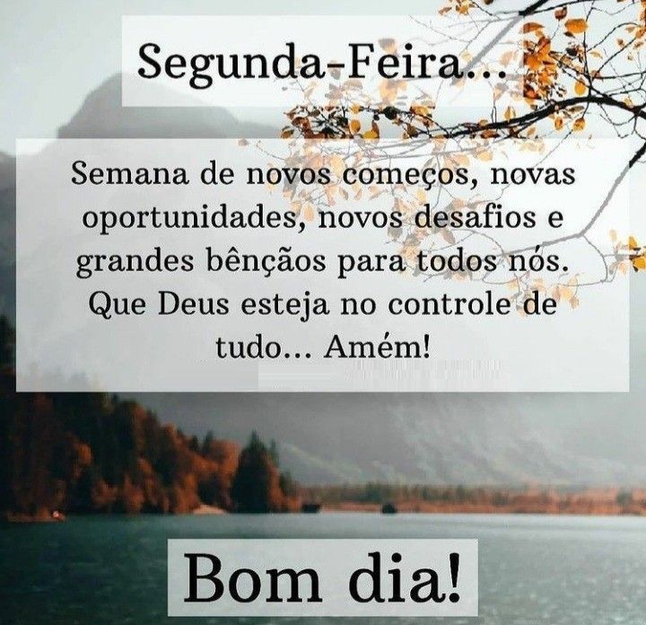 segunda feira semana de novos começos