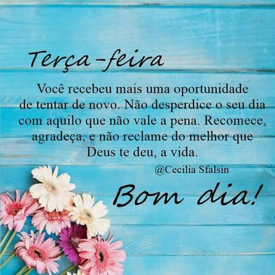 você recebeu mais uma oportunidade bom dia