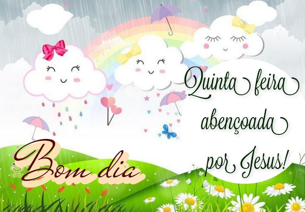 Bom dia quinta feira abençoada por Jesus figurinha