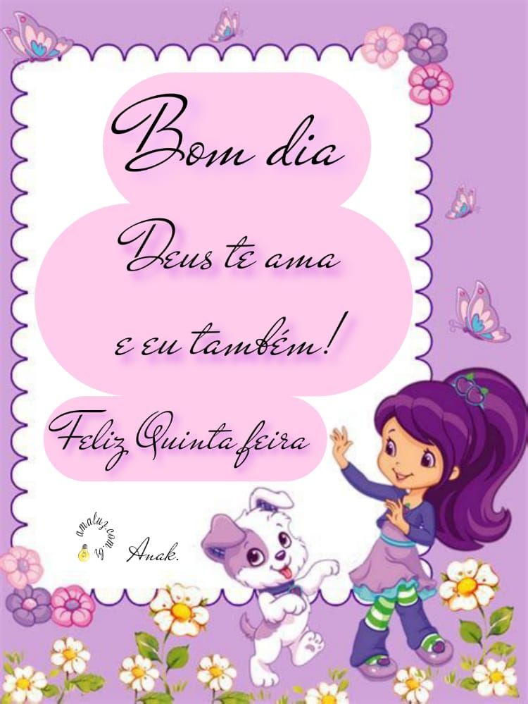 Figurinha linda de bom dia quinta feira