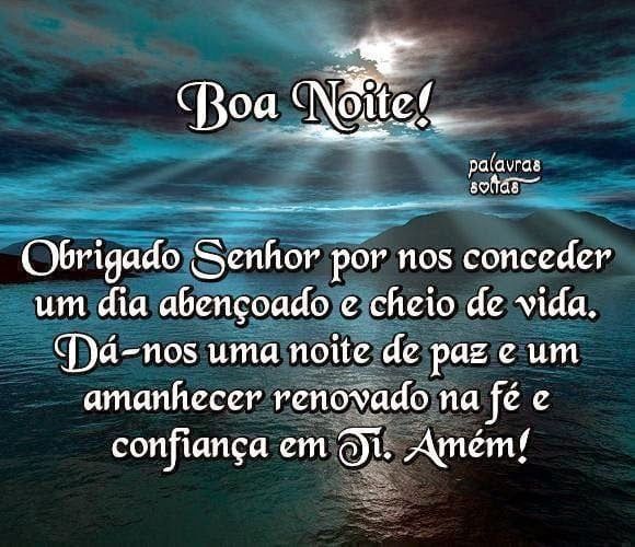 obrigada Senhor boa noite