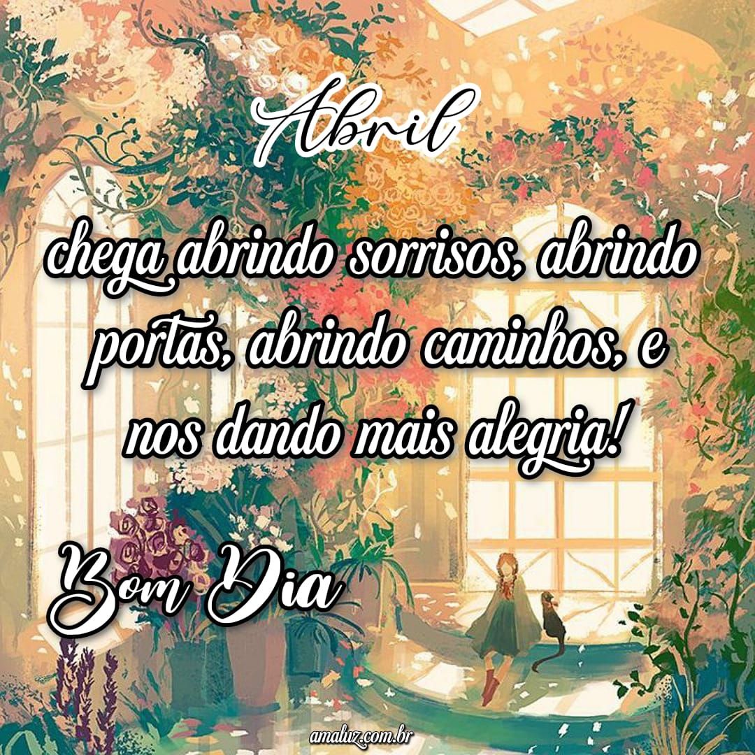 Bem vindo abril bom dia, frases