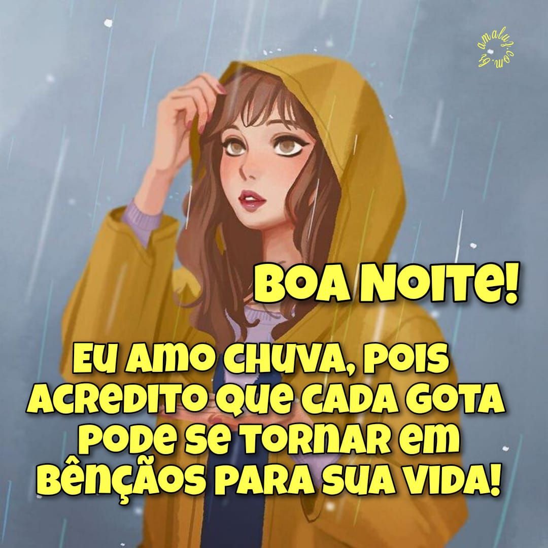Eu amo chuva boa noite