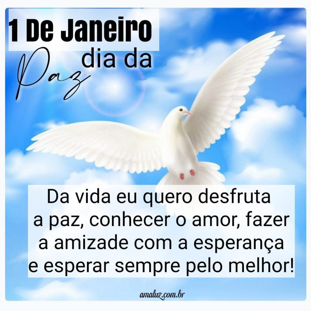 Feliz dia da paz com esperança