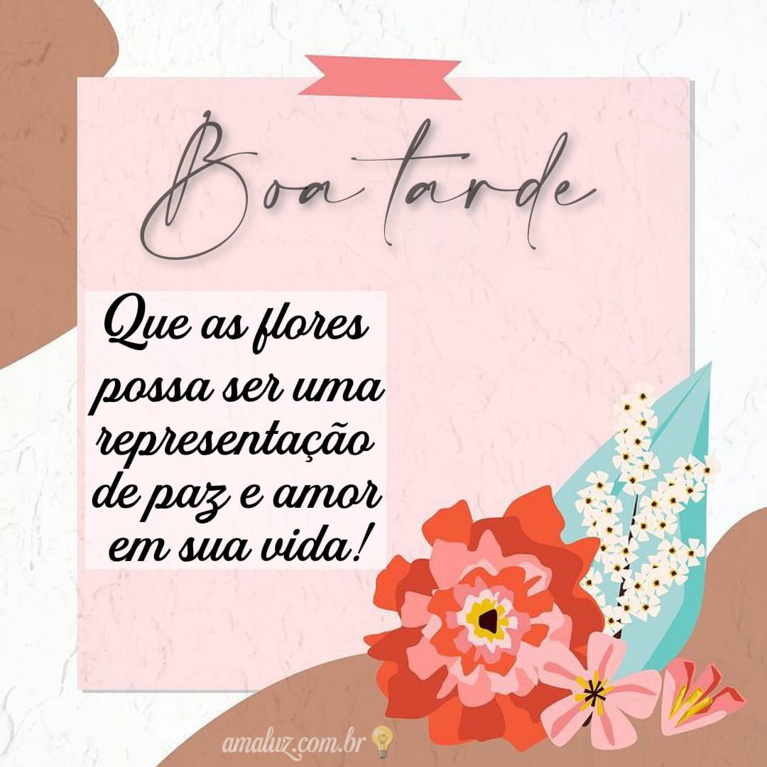 Boa tarde com flores de representação de paz