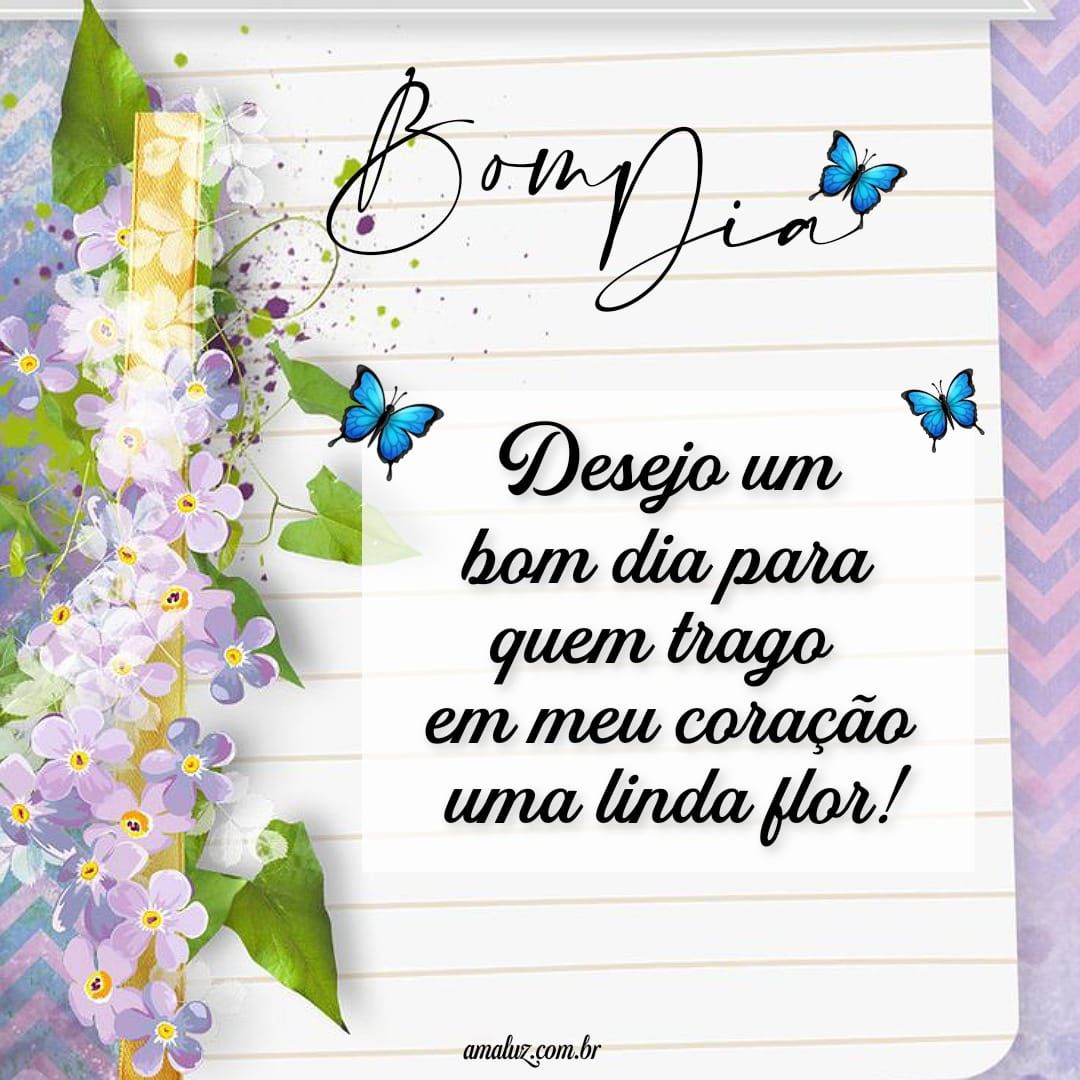 Catão de bom dia com flores