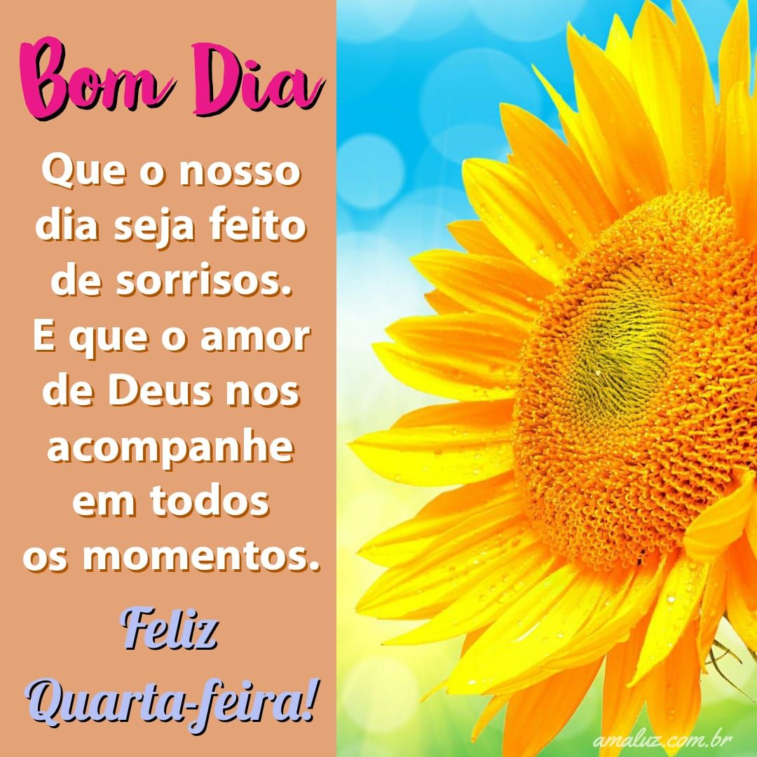 Bom dia quarta feira maravilhosa e abençoada