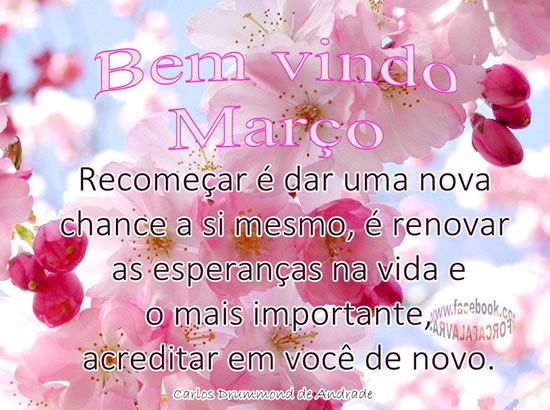 Bem vindo mês lindo de março