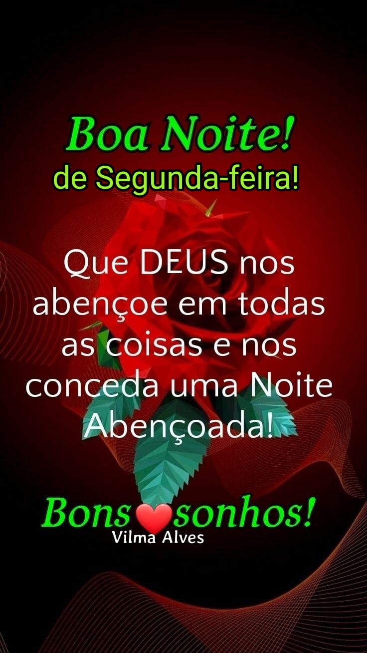 Boa noite abençoada de segunda feira