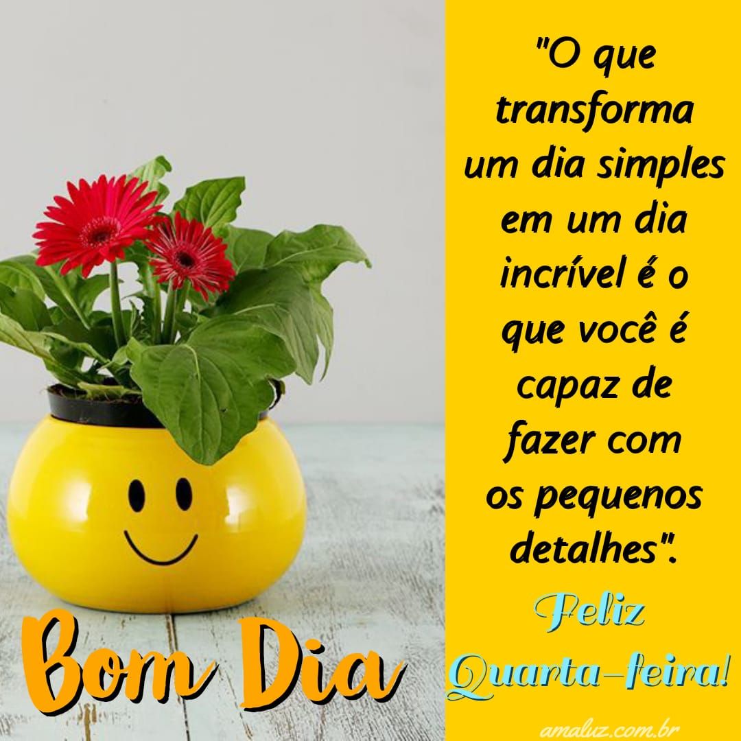 Bom dia de quarta feira maravilhosa