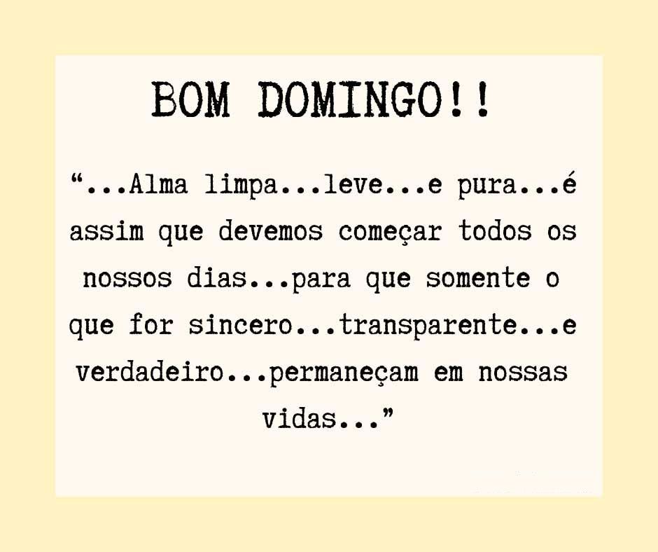 Bom dia e bom domingo