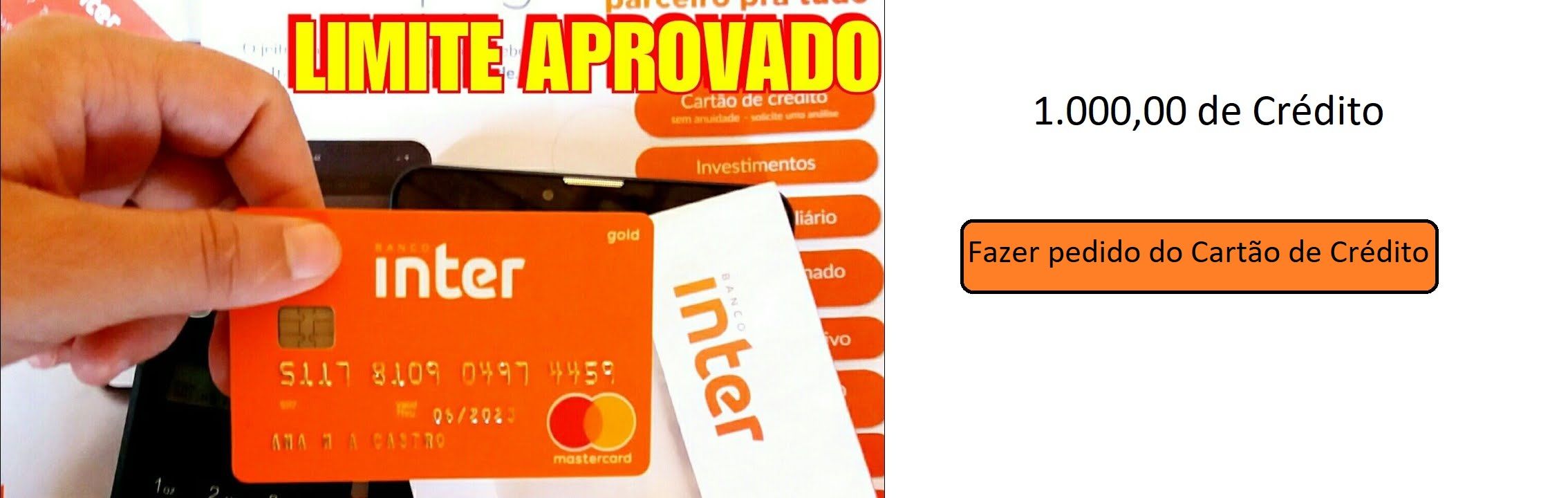 Cartão de crédito Internacional.