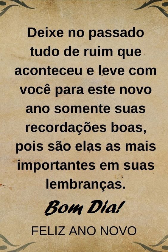 Feliz ano novo bom dia a todos
