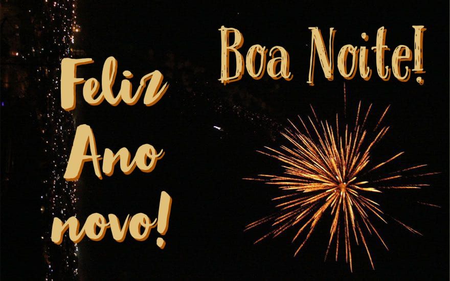 Imagens de fogos de artifícios e boa noite