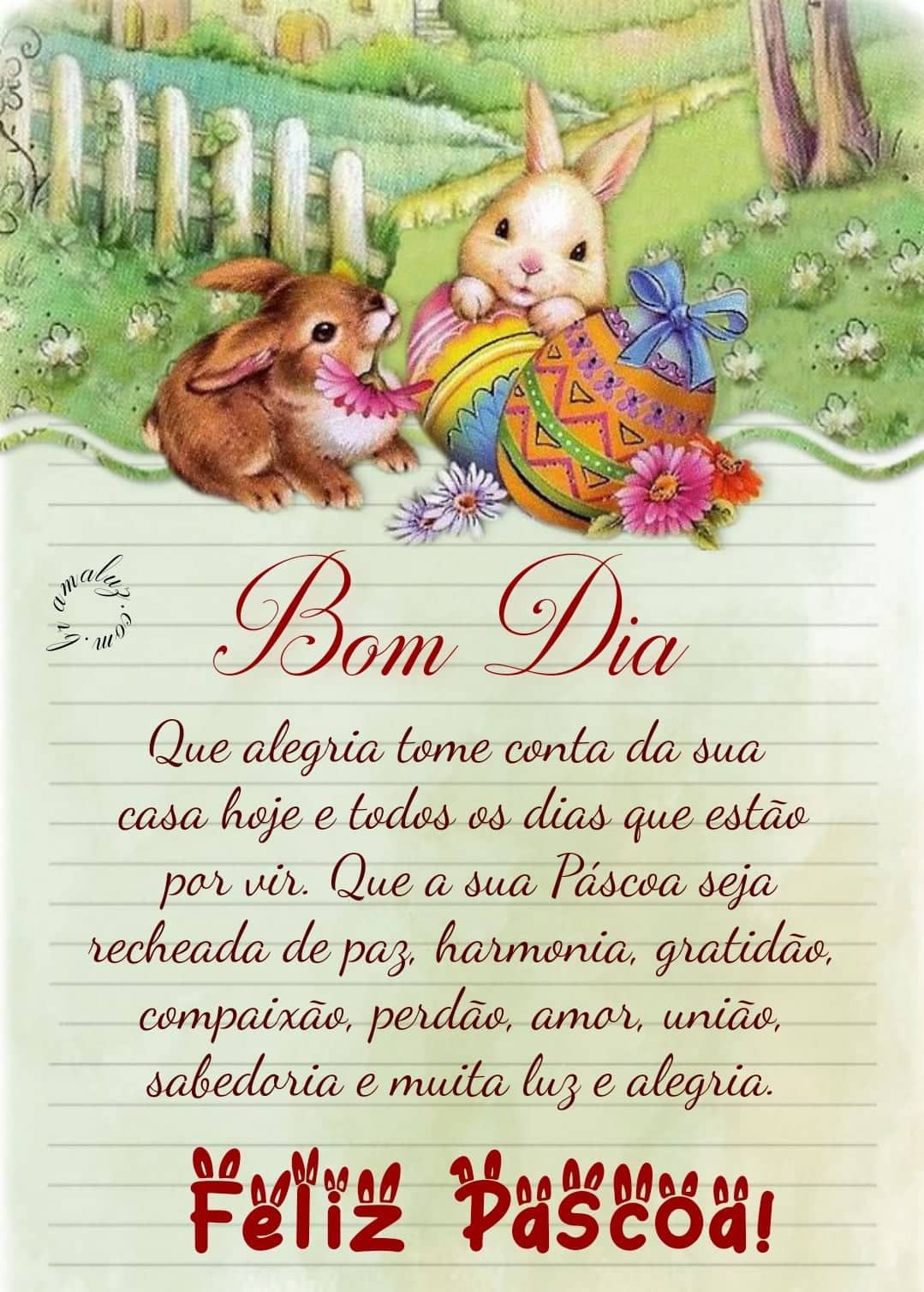 Bom dia e feliz páscoa