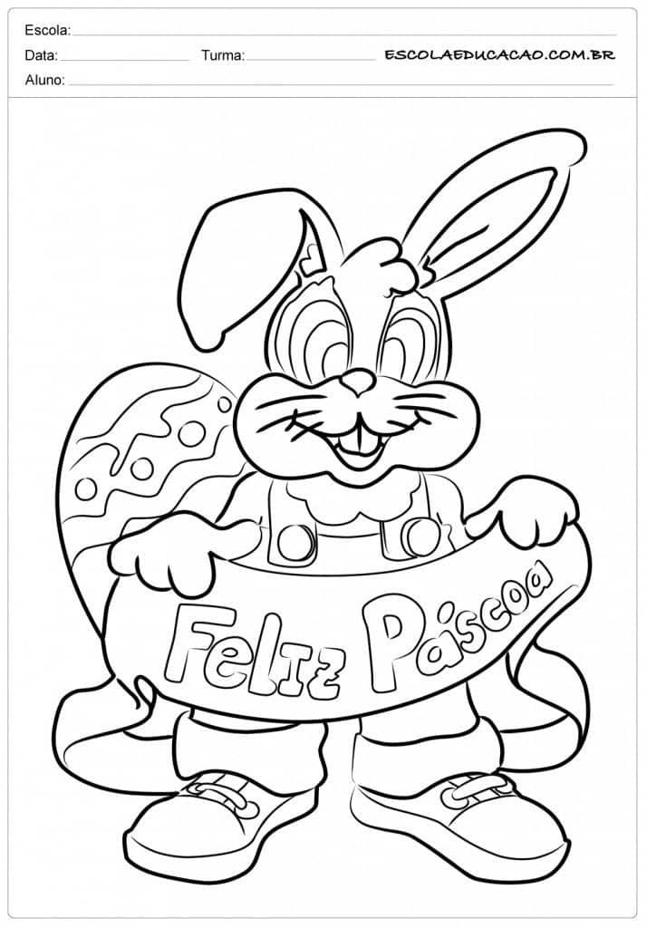 Desenhos de coelho atividades escolares