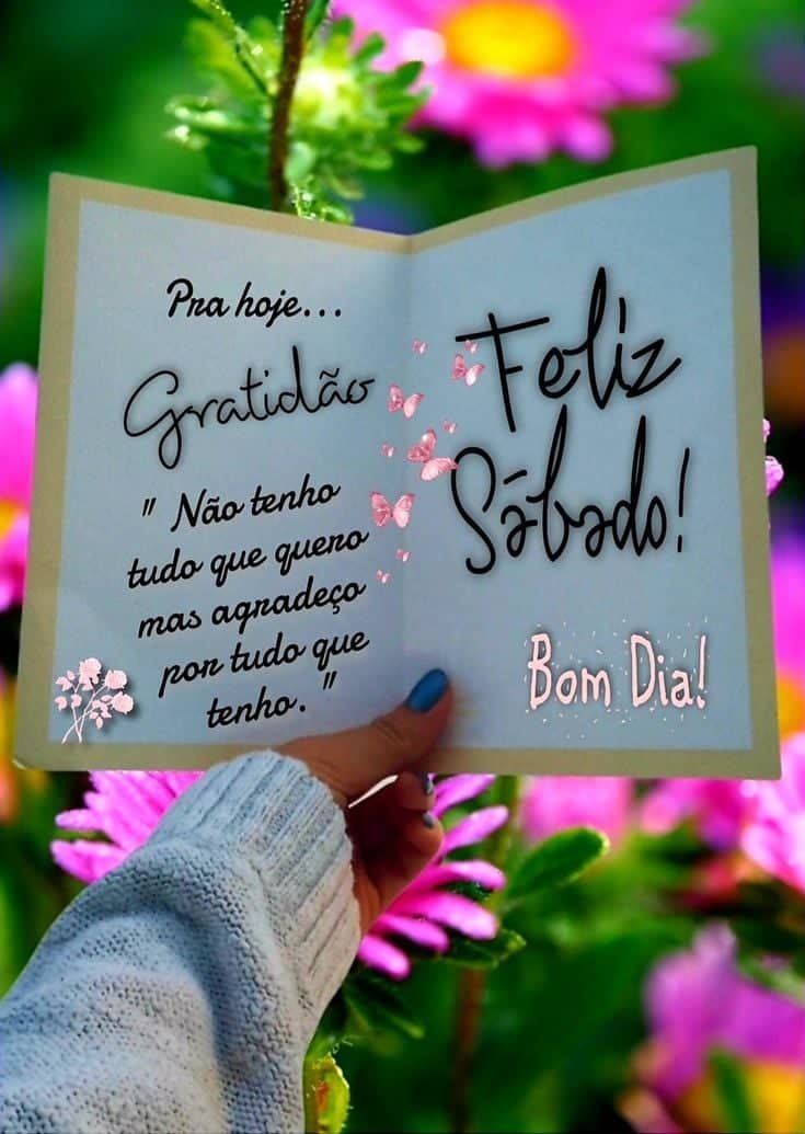 Bom dia feliz sábado com gratidão