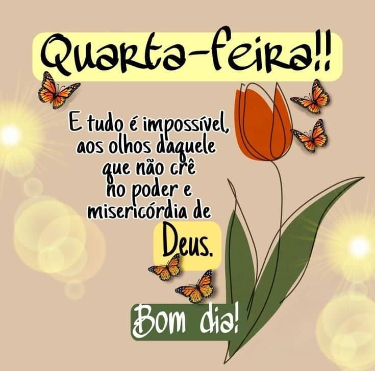 Quarta feira chegou bom dia
