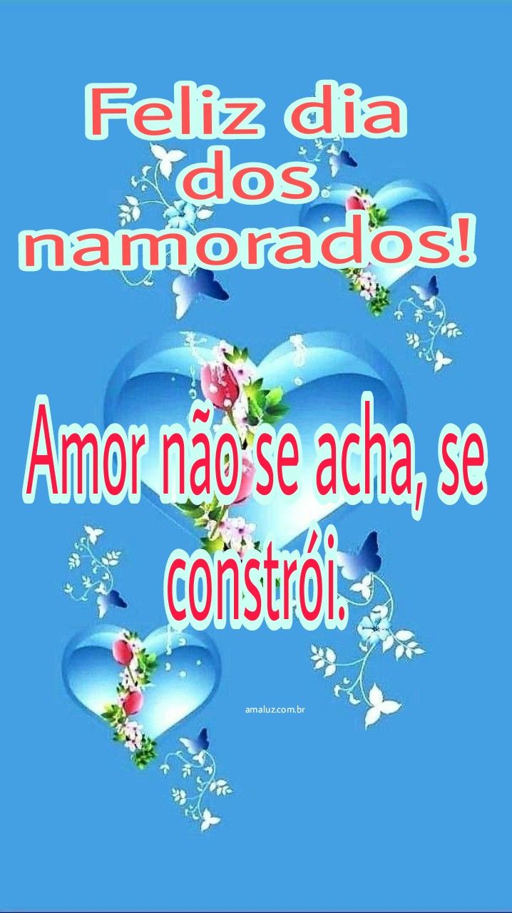 Um feliz dia dos namorados com roasas e corações.