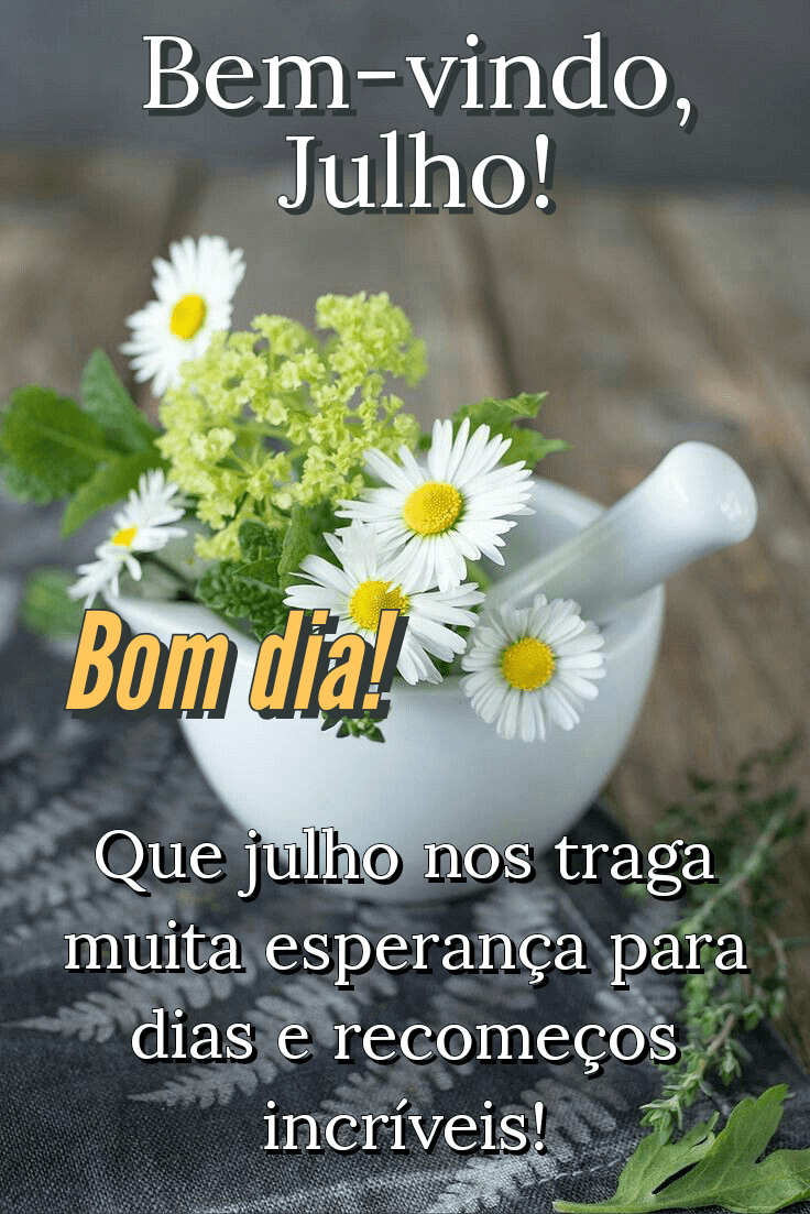 Bem vindo julho bom dia