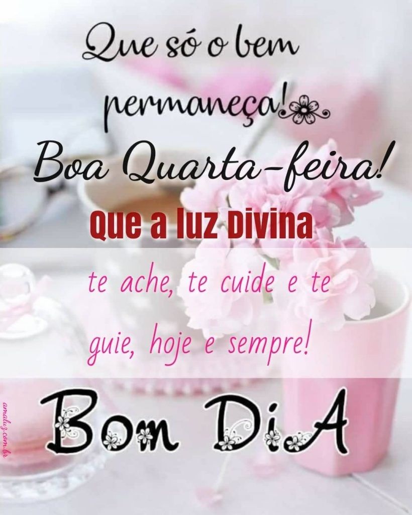 Boa quarta feira bom dia excelente e alegre