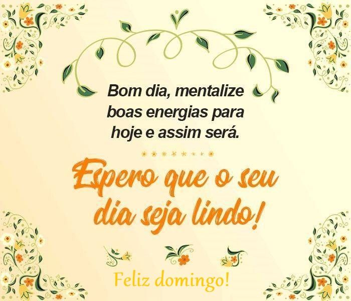 Domingo, que seja lindo