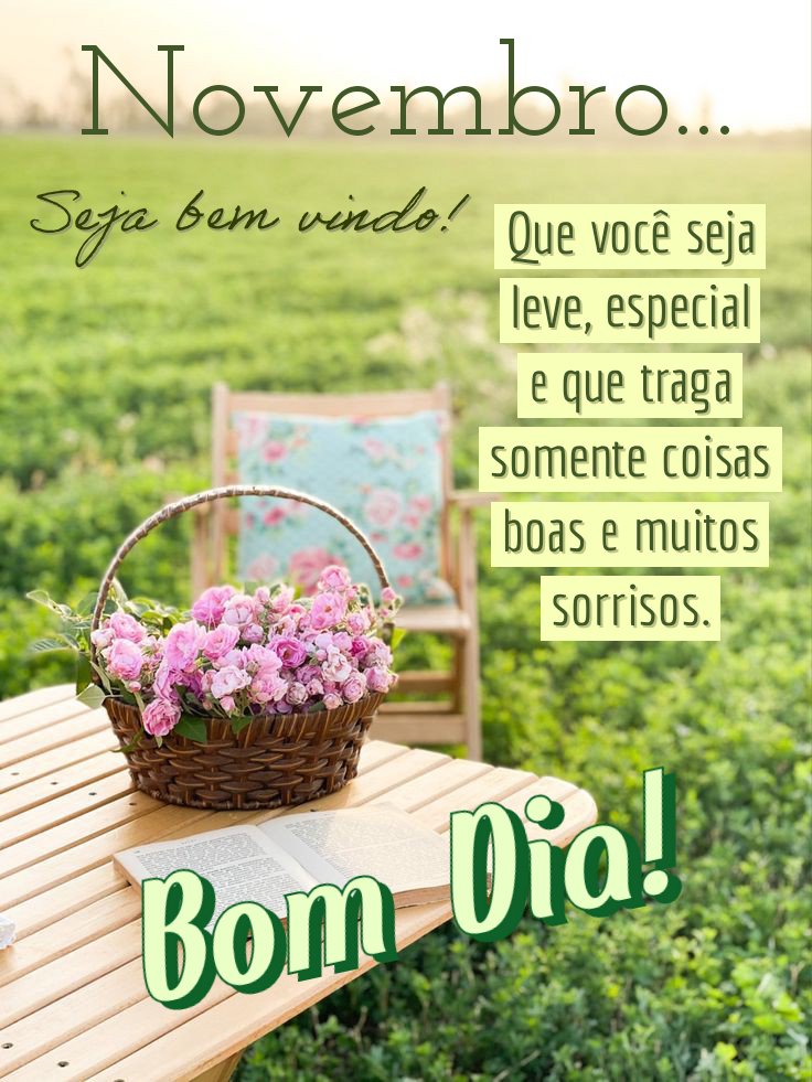 Imagens com frases e novembro seja bem vindo