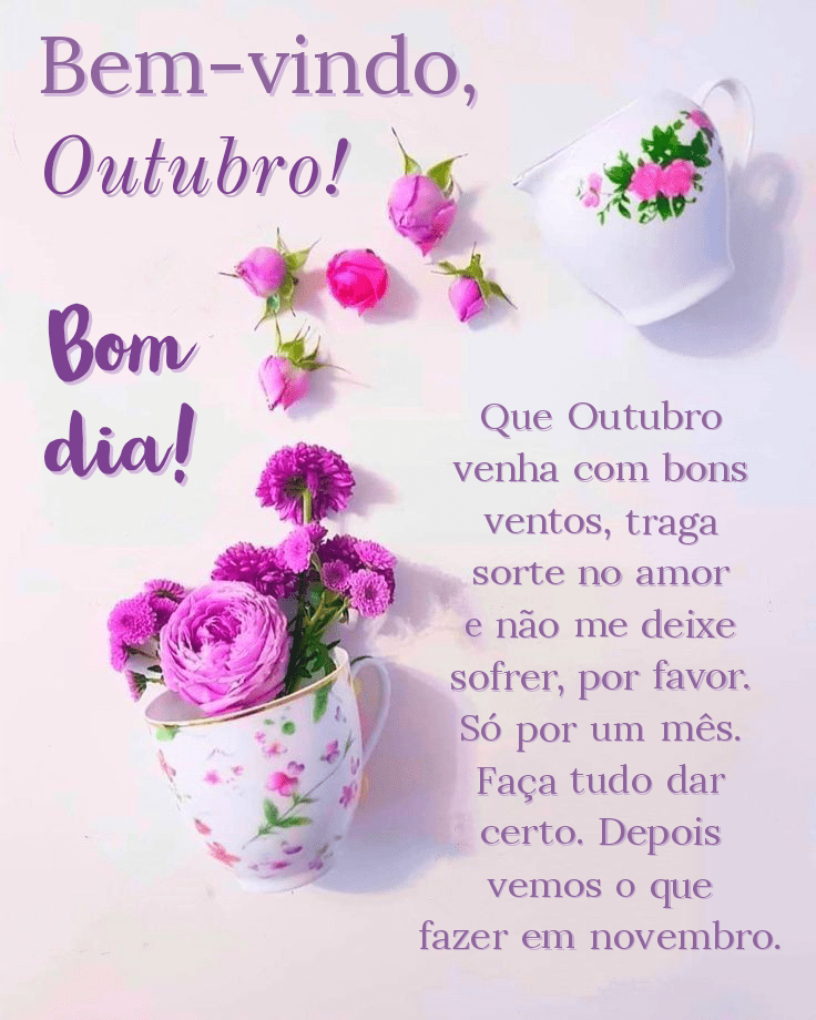 Lindas mensagens de bem vindo outubro