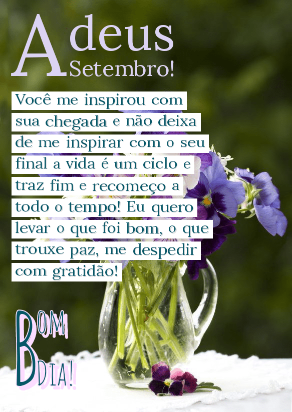 Mensagens de adeus setembro bem vindo outubro