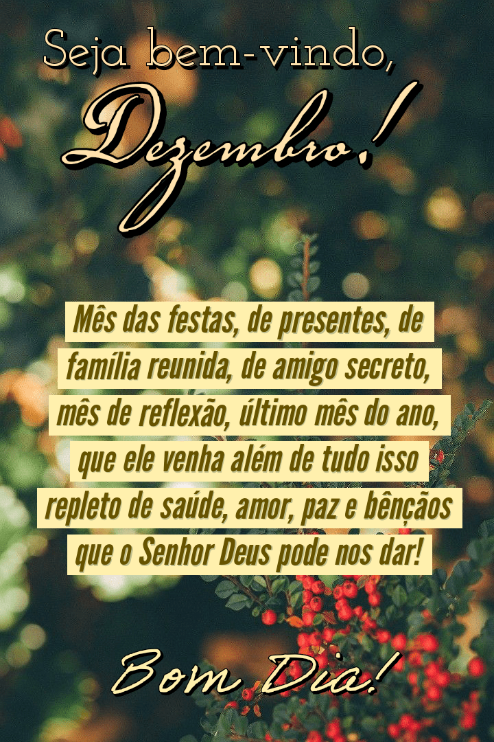 Mensagens seja bem vindo dezembro