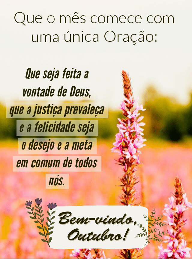 Seja bem vindo primeiro de outubro