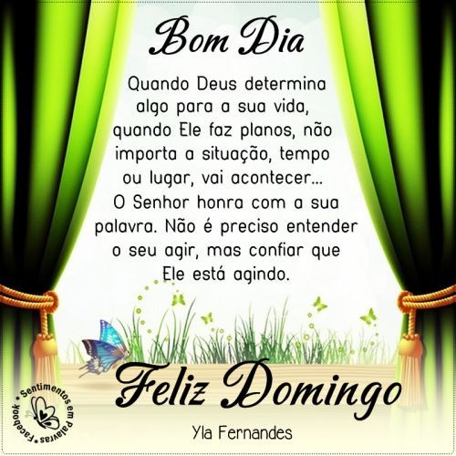 Bom dia e feliz domingo com um abençoado dia
