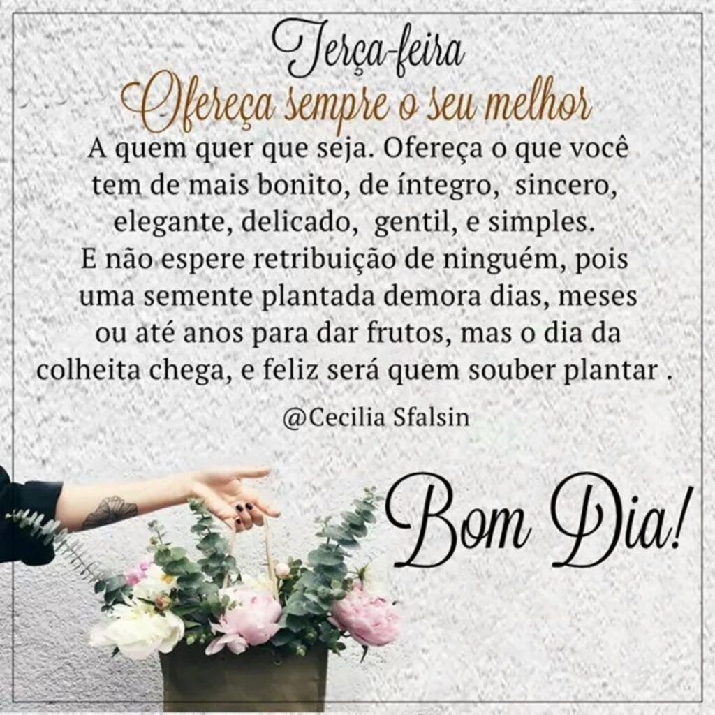ofereça sempre o seu melhor bom dia terça feira