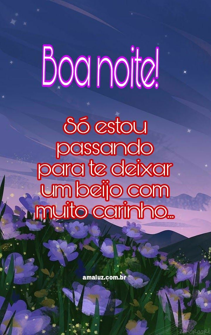 Boa noite! Só estou passando pra te deixar um beijo.