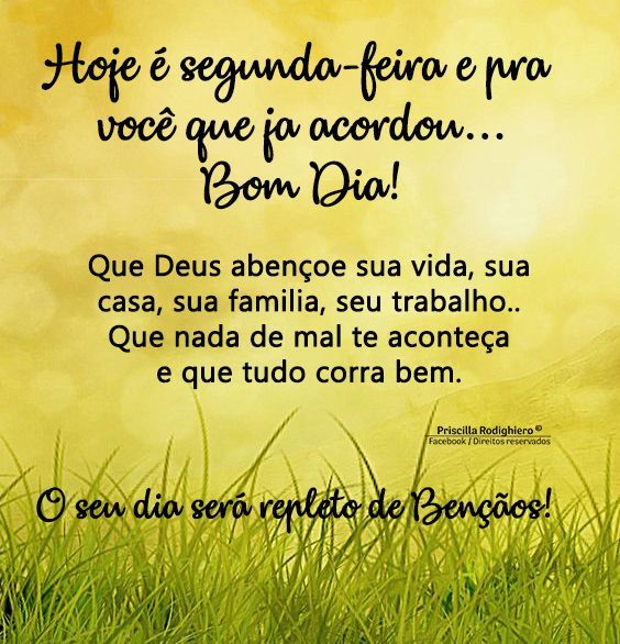 Seu dia será repleto de bênçãos
