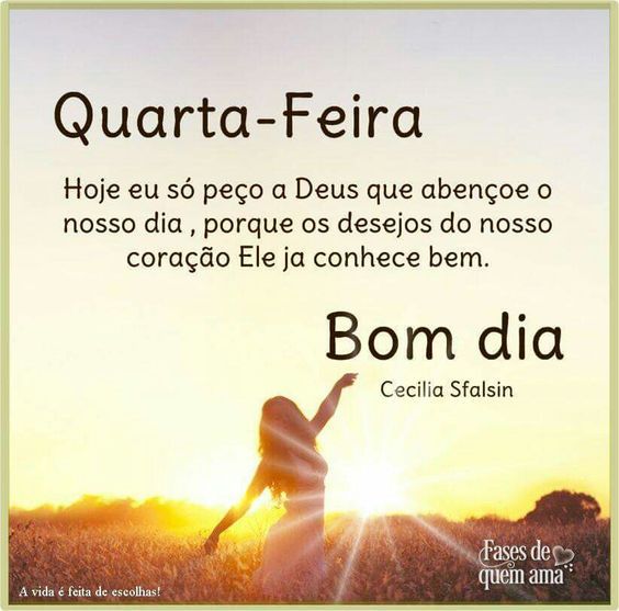 Quarta-feira peço a Deus