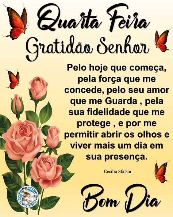 Quarta-feira gratidão Senhor