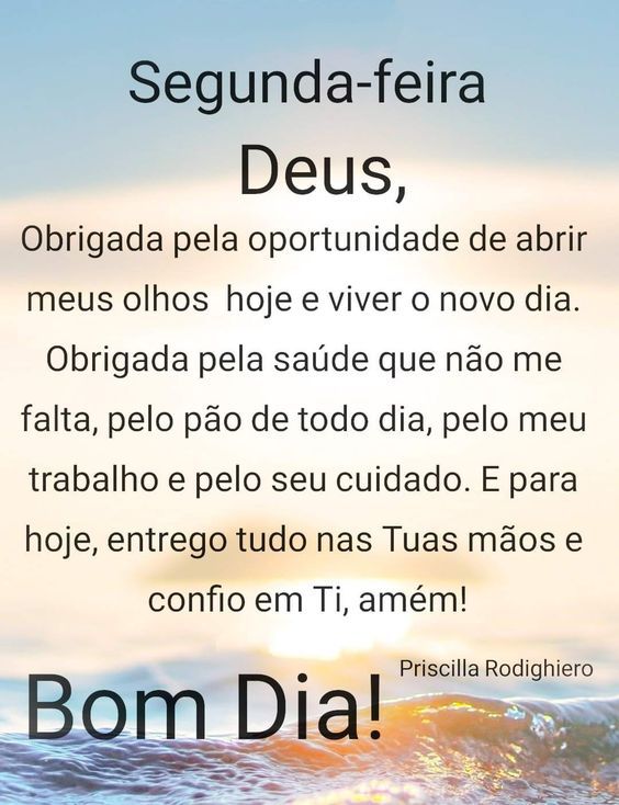 Segunda-feira Deus obrigada