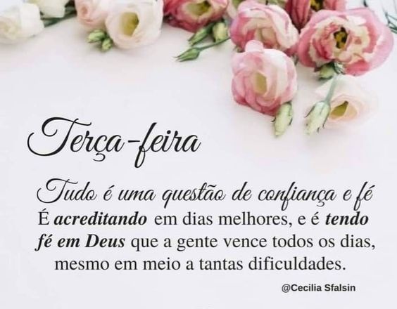 Terça-feira confiança e fé