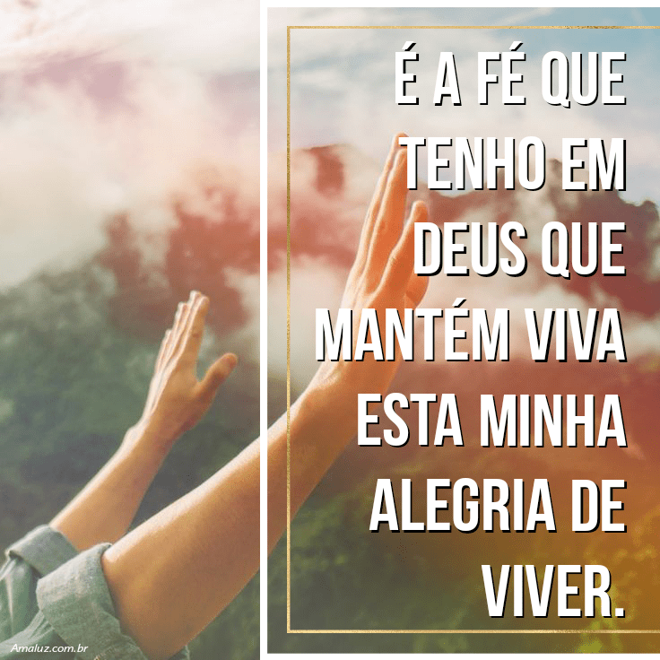 Mensagem de fé e alegria em Deus
